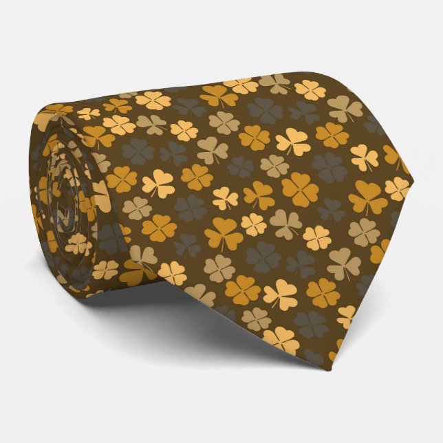 CLOVER LEAVES ST PATRICKS PATTERN TIE (Rolled)