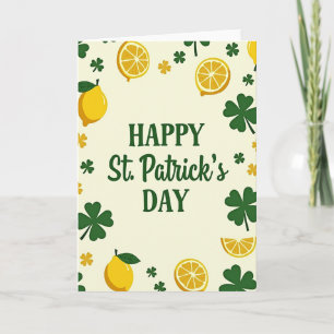 Clover Lemon Pattern St Patricks Card