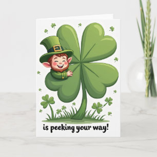 Clover Leprechaun Luck Art Card