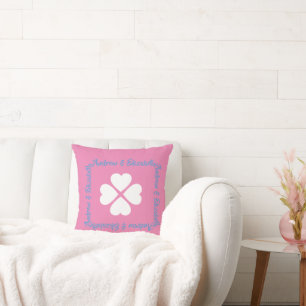 Clover Love Nest Pink Throw Pillow