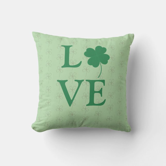 Clover & Love Throw Pillow - Lucky and Love (Front)