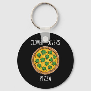 Clover Lovers Pizza St Patrick's Day Fun Boys Girl Key Ring