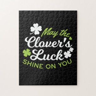 Clover Luck Charm: May the Clover's Luck Shine Jigsaw Puzzle