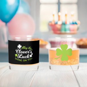 Clover Luck Charm: May the Clover's Luck Shine Whiskey Glass