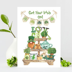 Clover Luck Leprechaun Irish St Patricks Day Card