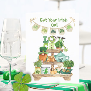 Clover Luck Leprechaun Irish St Patricks Day Card
