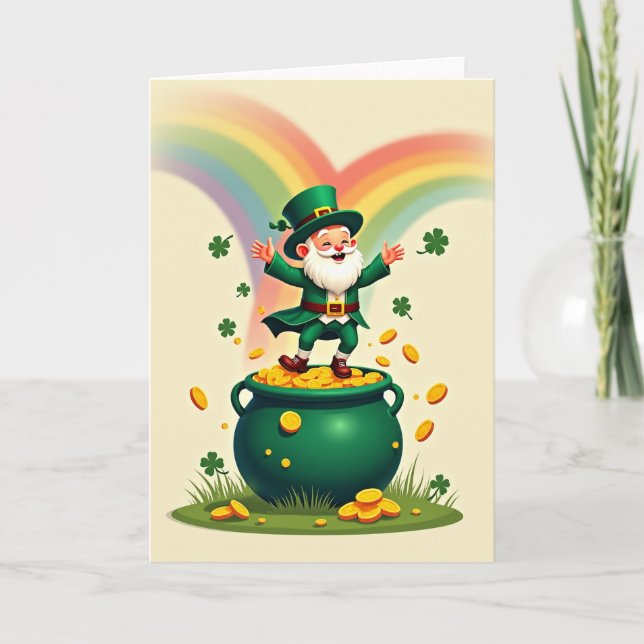 Clover Luck Leprechaun Scene Card (Front)