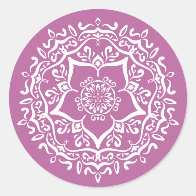 Clover Mandala Classic Round Sticker (Front)