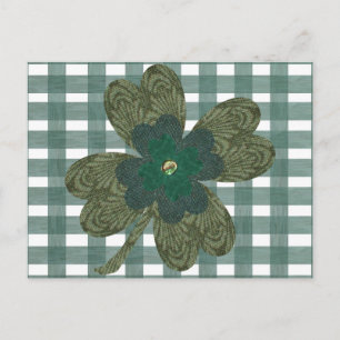 Clover on Gingham Postcard