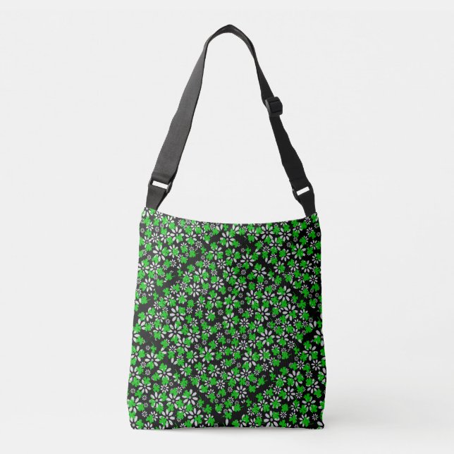 Clover pattern 01w Black BG Crossbody Bag (Front)