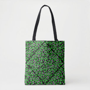 Clover pattern 01w Black BG Tote Bag