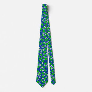 Clover pattern 01w blue BG Tie