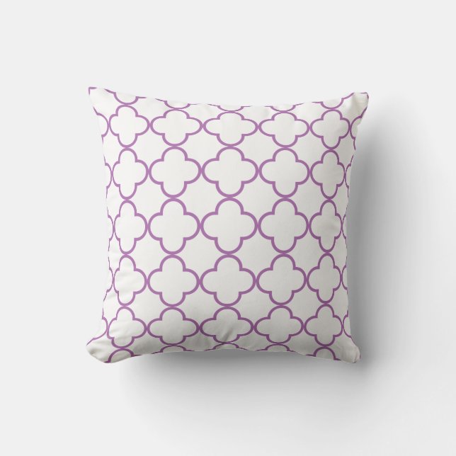 Clover Pattern 1 Radiant Orchid Cushion (Front)