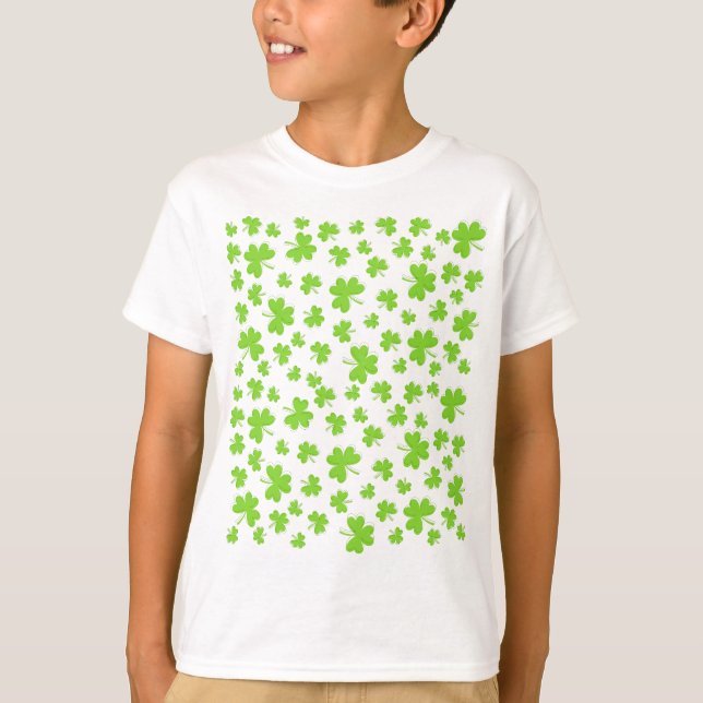 clover pattern Lucky Little One T-Shirt (Front)