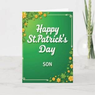 Clover Pattern Son St Patricks Card