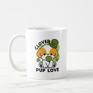 Clover Pup Love – St. Patrick's Day Dog Design Coffee Mug