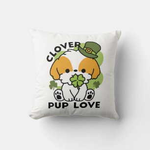 Clover Pup Love – St. Patrick's Day Dog Design Cushion