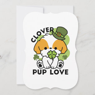 Clover Pup Love – St. Patrick's Day Dog Design Invitation