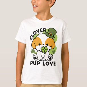 Clover Pup Love – St. Patrick's Day Dog Design T-Shirt