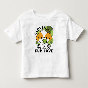 Clover Pup Love – St. Patrick's Day Dog Design Toddler T-Shirt
