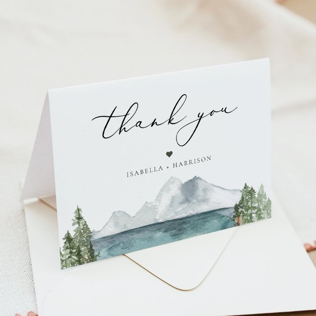 CLOVER Rustic Boho Mountain Pine Camp Thank You Card (Creator Uploaded)