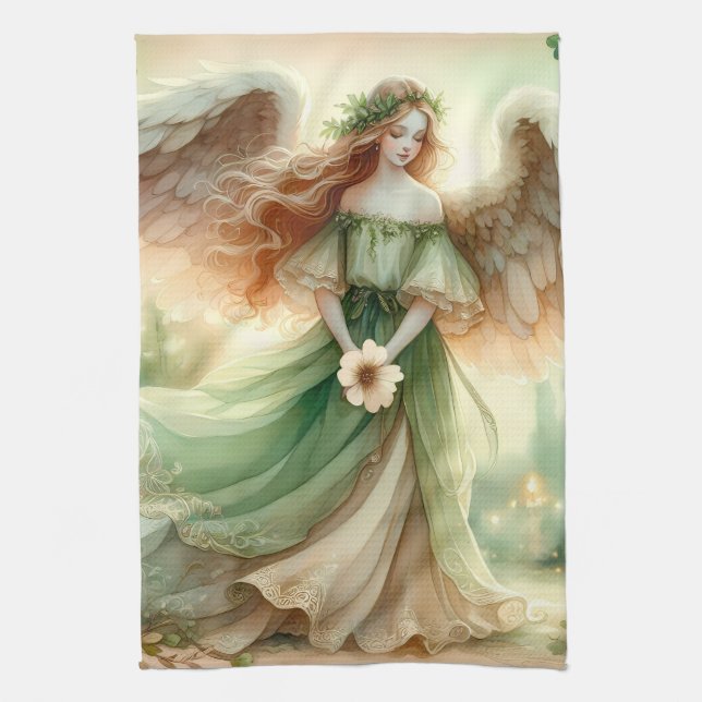 Clover Serenity Angel Tea Towel (Vertical)