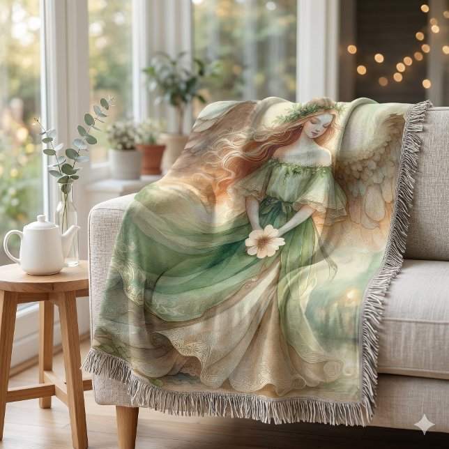 Clover Serenity Angel Throw Blanket (Clover Serenity Angel Throw Blanket)