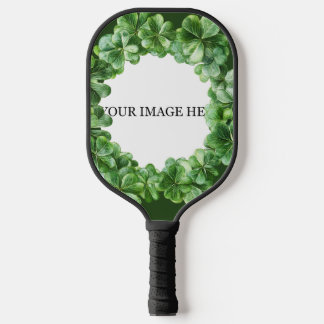 Clover Shamrock Circle Personalised Image Logo Pickleball Paddle