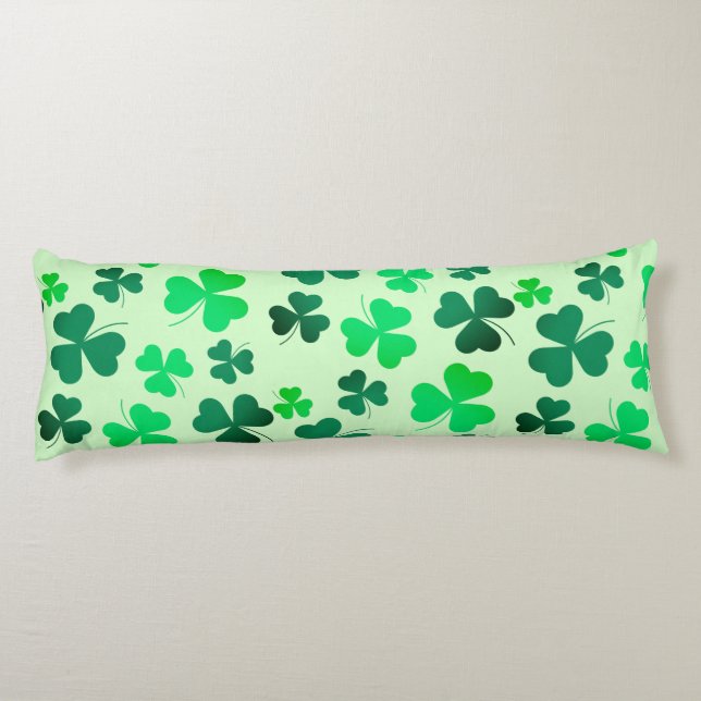 Clover Shamrock Irish Green Spring St Patricks Day Body Cushion (Back)