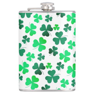 Clover Shamrock Irish Green Spring St Patricks Day Hip Flask