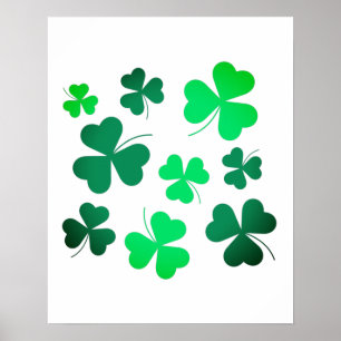Clover Shamrock Irish Green Spring St Patricks Day Poster