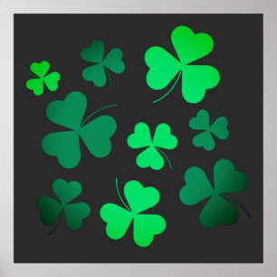 Clover Shamrock Irish Green Spring St Patricks Day Poster