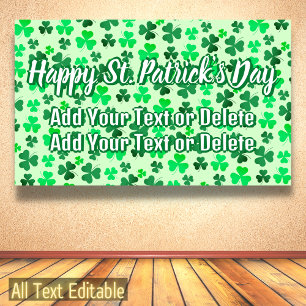 Clover Shamrock Irish Party St Patrick's Day Text Banner
