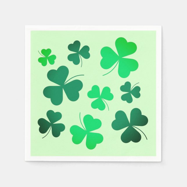 Clover Shamrock Irish Spring Green St Patricks Day Napkin (Front)