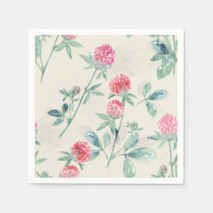 Clover, shamrock on beige. napkin