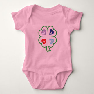 Clover with hearts  baby bodysuit