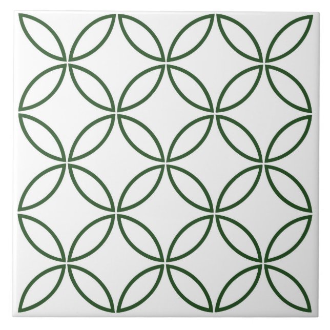 Cloverleaf Lattice Ceramic Tile (Front)