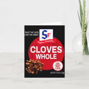 Cloves Whole Halloween Sce Costume Group Matching  Card