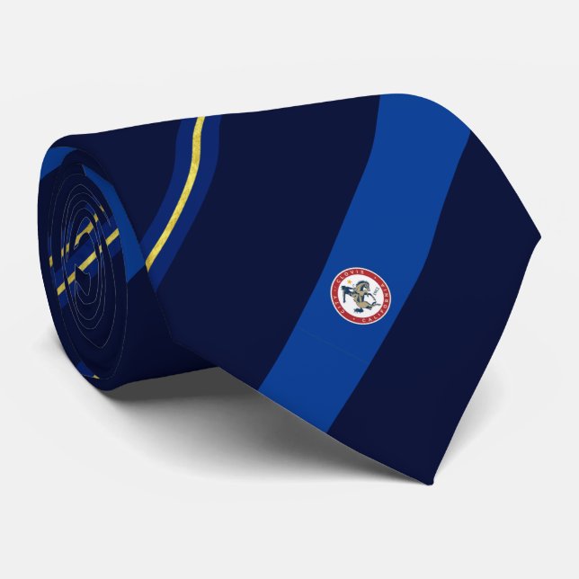 Clovis (California) city flag Neck Tie (Rolled)