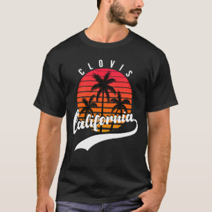 Clovis, California Retro Sunset Men's T-Shirt