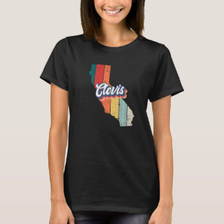 Clovis City Retro Vintage Hometown California Prem T-Shirt