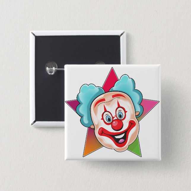 Clown 15 Cm Square Badge (Front & Back)