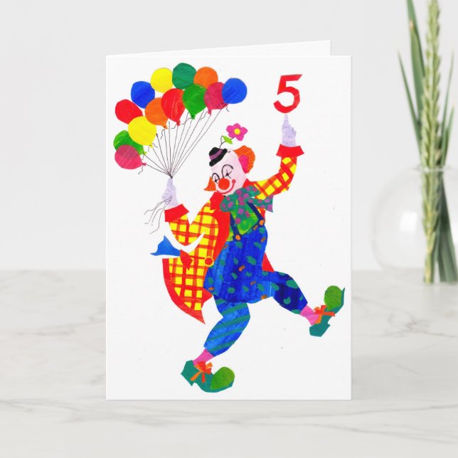 Clown 5-year old birthday card (Front)