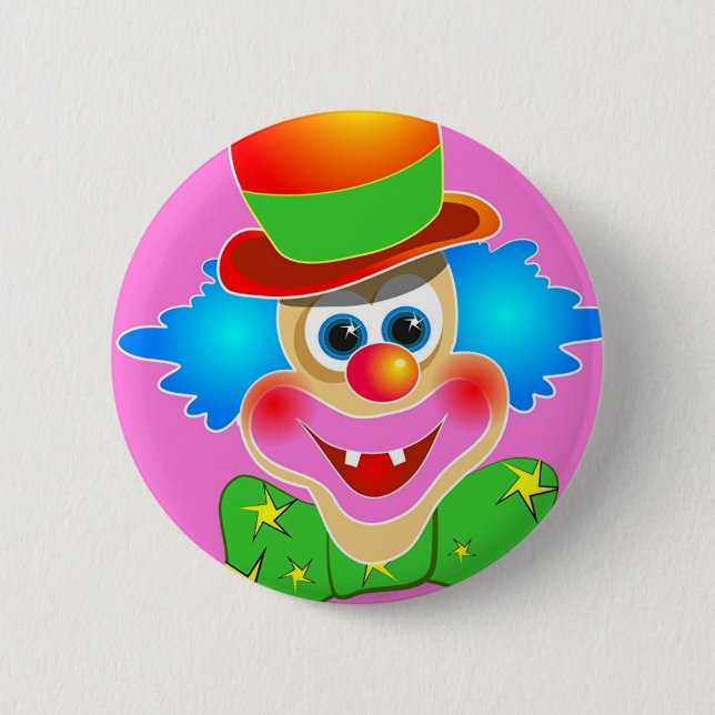 Clown 6 Cm Round Badge (Front)