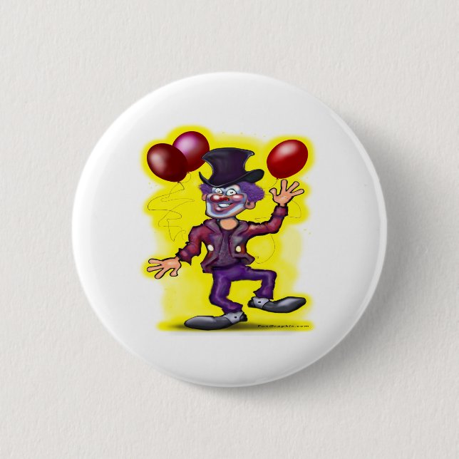 Clown 6 Cm Round Badge (Front)