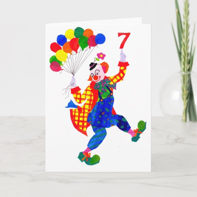 Clown 7-year old birthday card (Front)