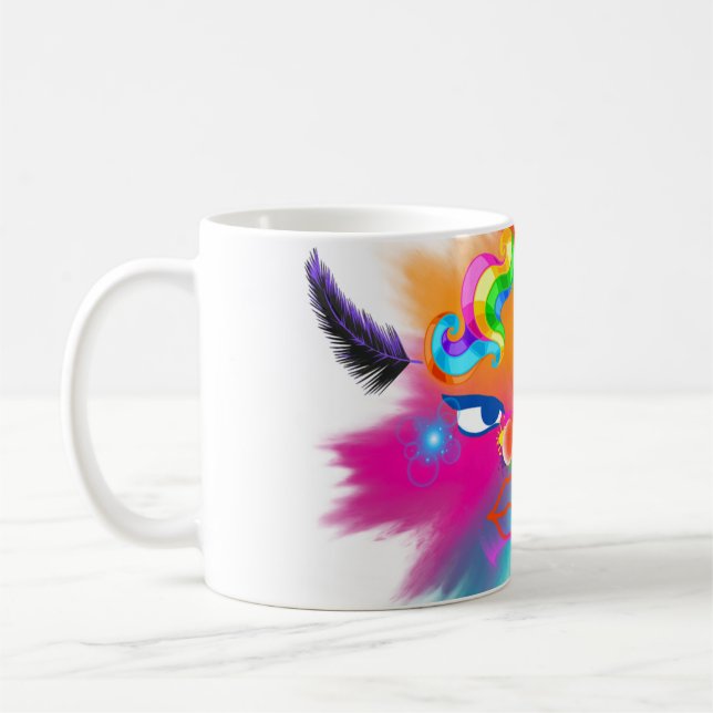 Clown and beautiful colours coffee mug (Left)