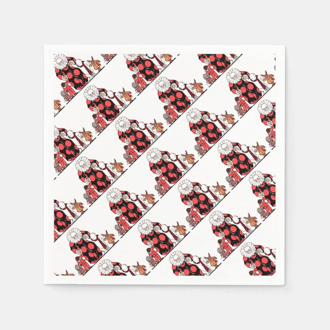 clown and friends take their bow napkin (Front)