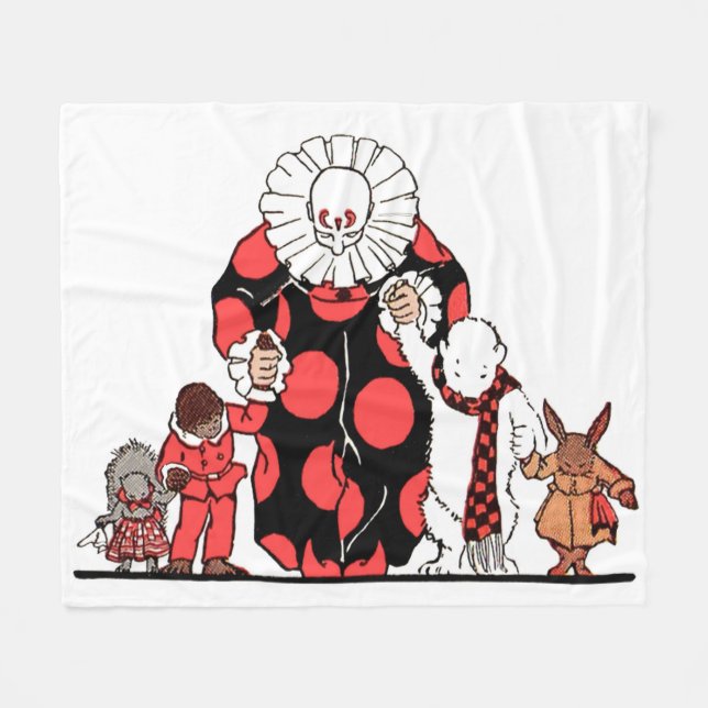clown and friends take their bow print fleece blanket (Front (Horizontal))
