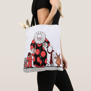 clown and friends take their bow tote bag